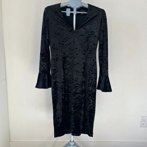 Black Velvet Dress Size 8 Dark Whimsy Goth Halloween Morticia Addams Elvira